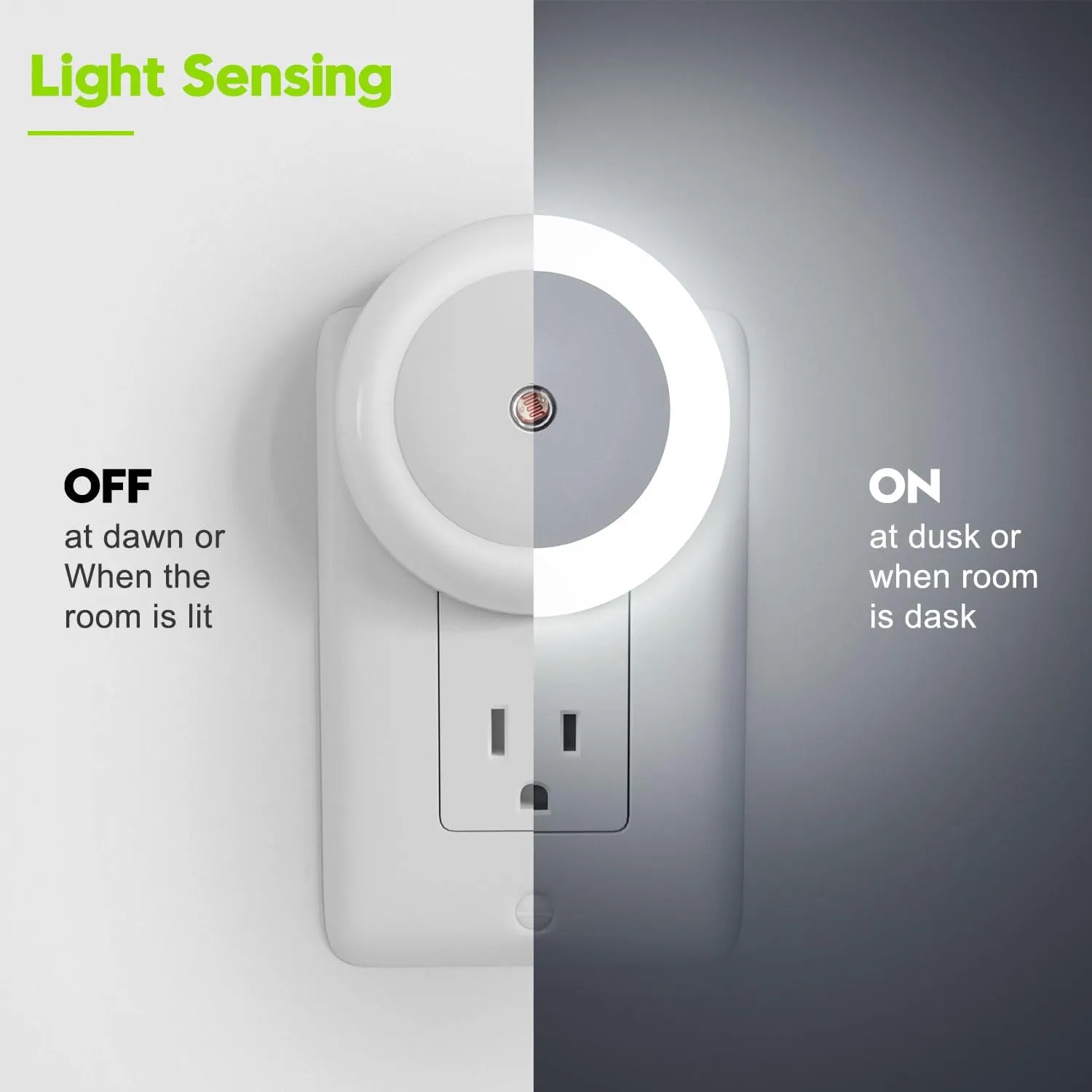 Night Lights Plug into Wall, Night Light, Dusk to Dawn Sensor, White Led Night Light 0.5W, 2 Pack Nightlight for Adults, Bedroom, Bathroom, Hallway, Kitchen