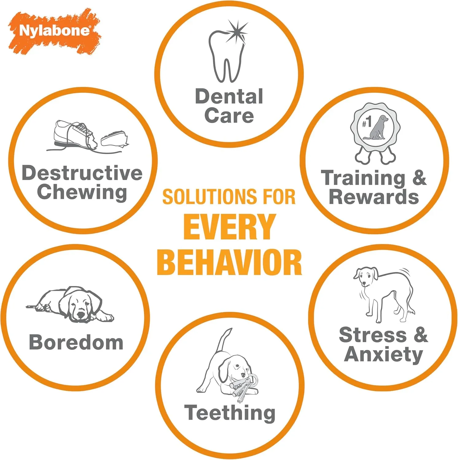 Nylabone Power Chew Antler Alternative Nylon Chew Toy for Dogs, Dog Toys for Aggressive Chewers, Venison Flavor, Medium/Wolf (1 Count)