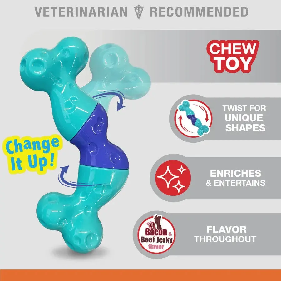 Nylabone Power Chew Twist 'N Bacon & Beef Jerky Flavor Chew Dog Toy