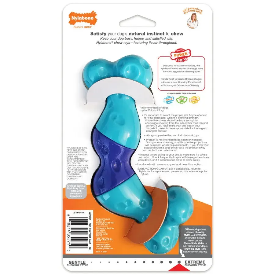 Nylabone Power Chew Twist 'N Bacon & Beef Jerky Flavor Chew Dog Toy