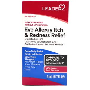 Olopatadine Ophthalmic Solution 0.1% Antistamine Eye Itch Relief Drops 5 mL - Leader