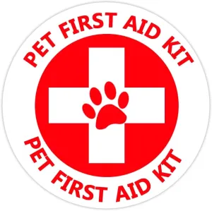Pet First Aid Kit Sign Stickers,4 Inch Emergency Symbol Labels for Veterinarian,Pet Shop,Emergency Center,Home,Office & Car,10 Pcs Per Pack