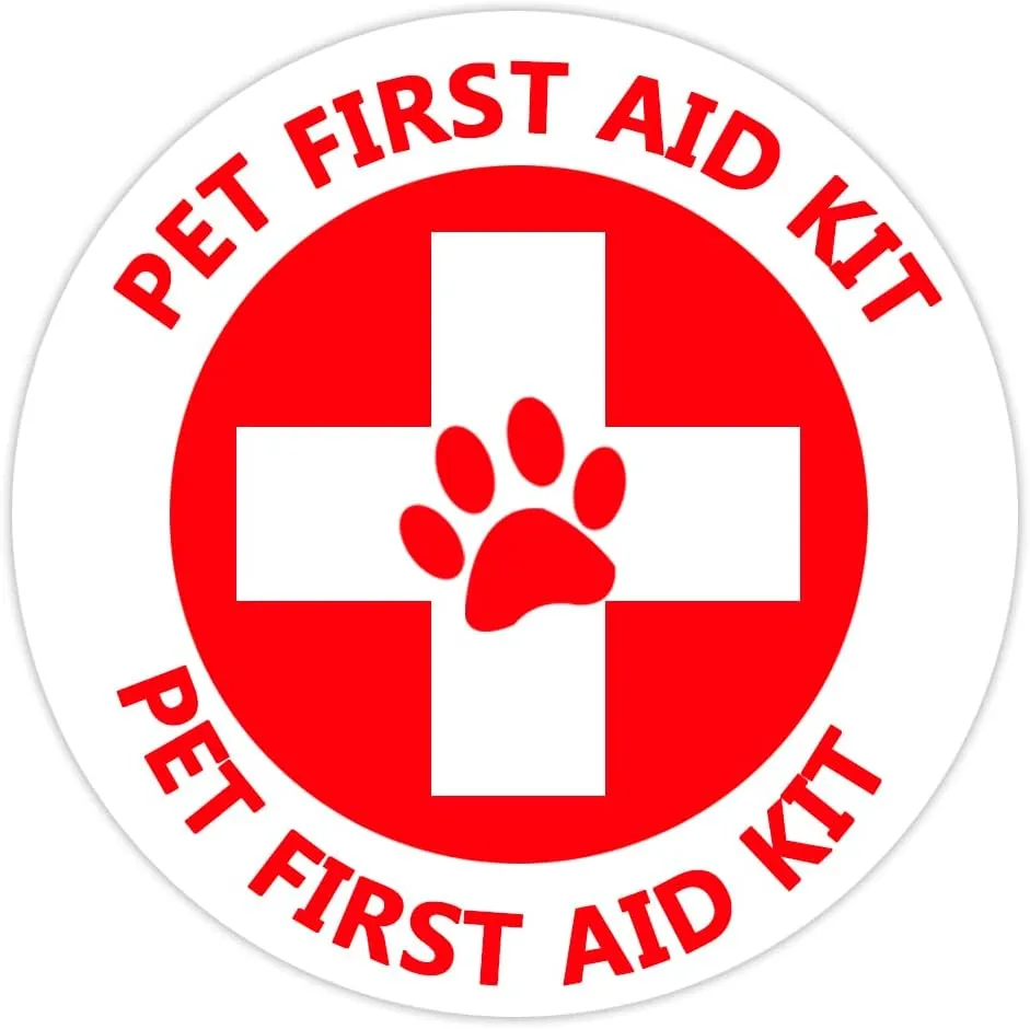 Pet First Aid Kit Sign Stickers,4 Inch Emergency Symbol Labels for Veterinarian,Pet Shop,Emergency Center,Home,Office & Car,10 Pcs Per Pack