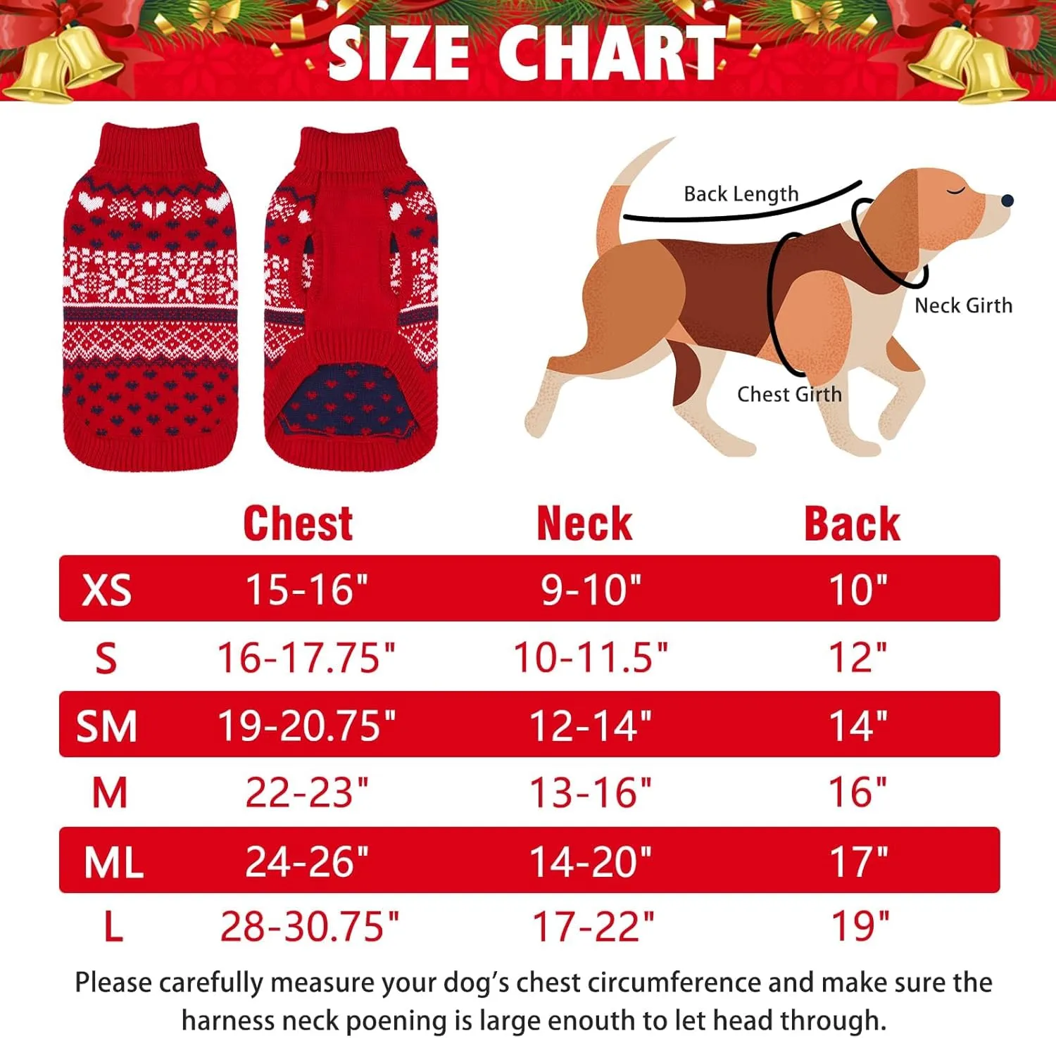 SCENEREAL Dog Sweaters for Small Medium Large Dogs, Warm Dog Christmas Sweater, Turtleneck Pullover for Xmas Winter Holiday, Snowflake Coat Dog Clothes for Puppy Girls Boys
