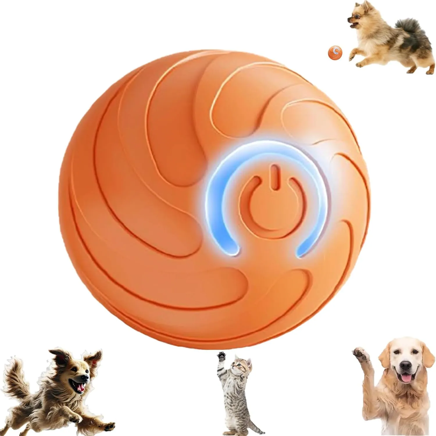 Smart Jumping Ball Toy for Cats, Duraspin Dog Bouncing Ball, Interactive Bouncing Toys for Small Dogs