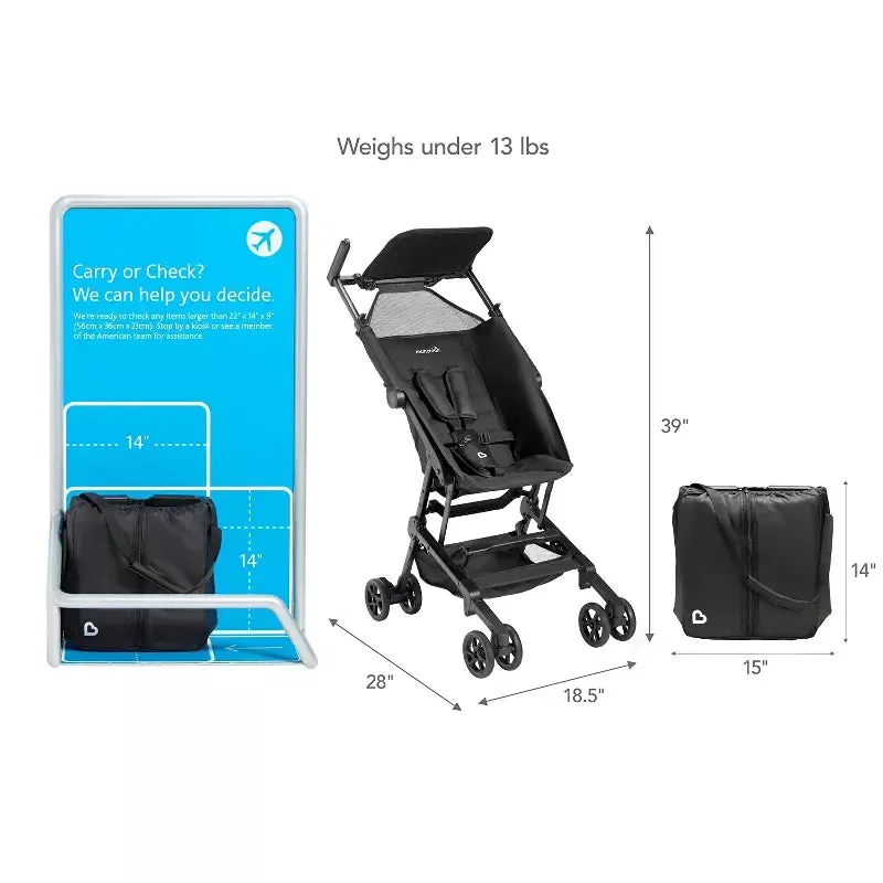 Sparrow Ultra Compact Travel Stroller - Black