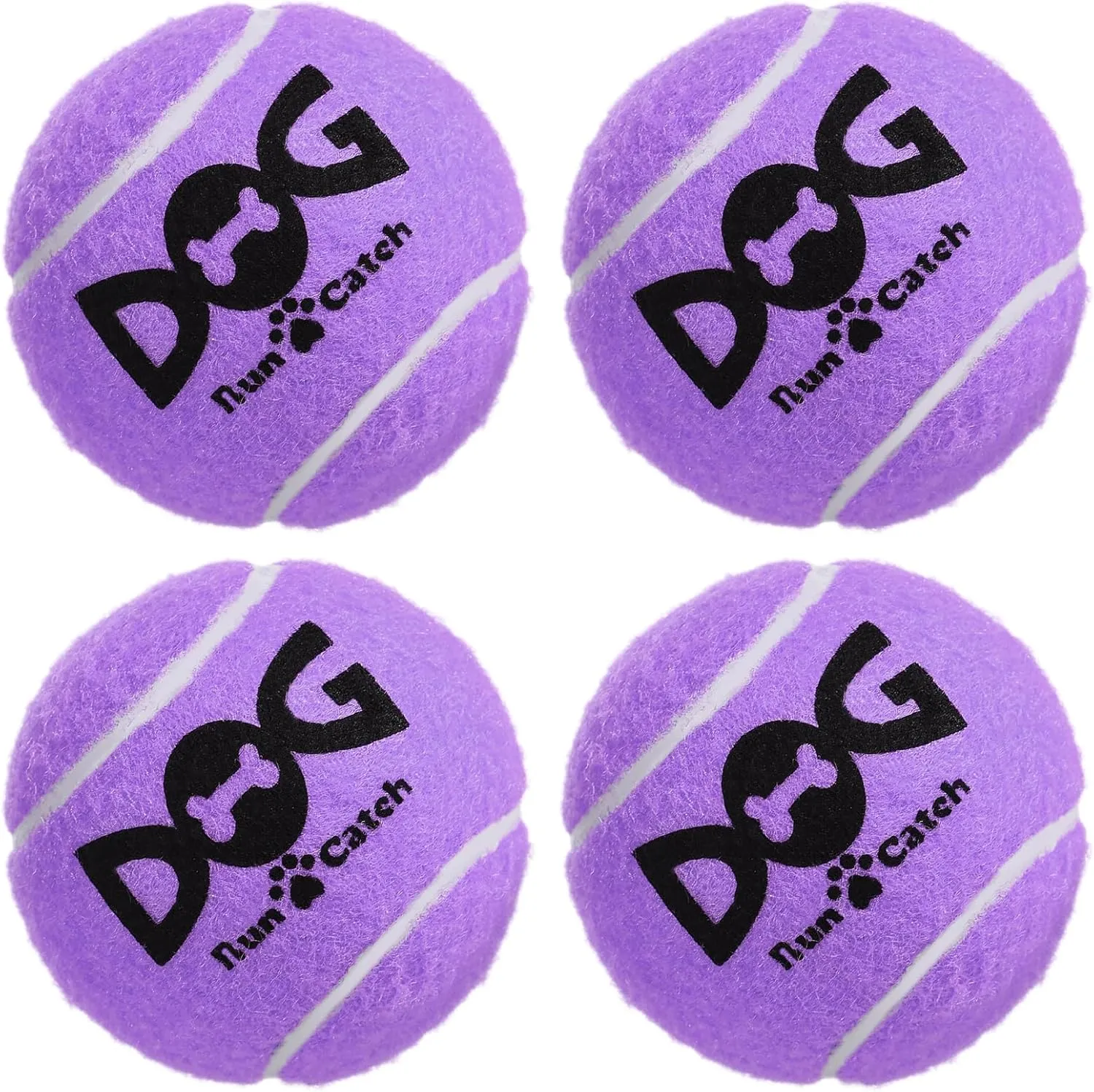 Squeaky Dog Balls - Squeaky Tennis Balls for Dogs, Purple | Medium - 2.5'', 4Pack