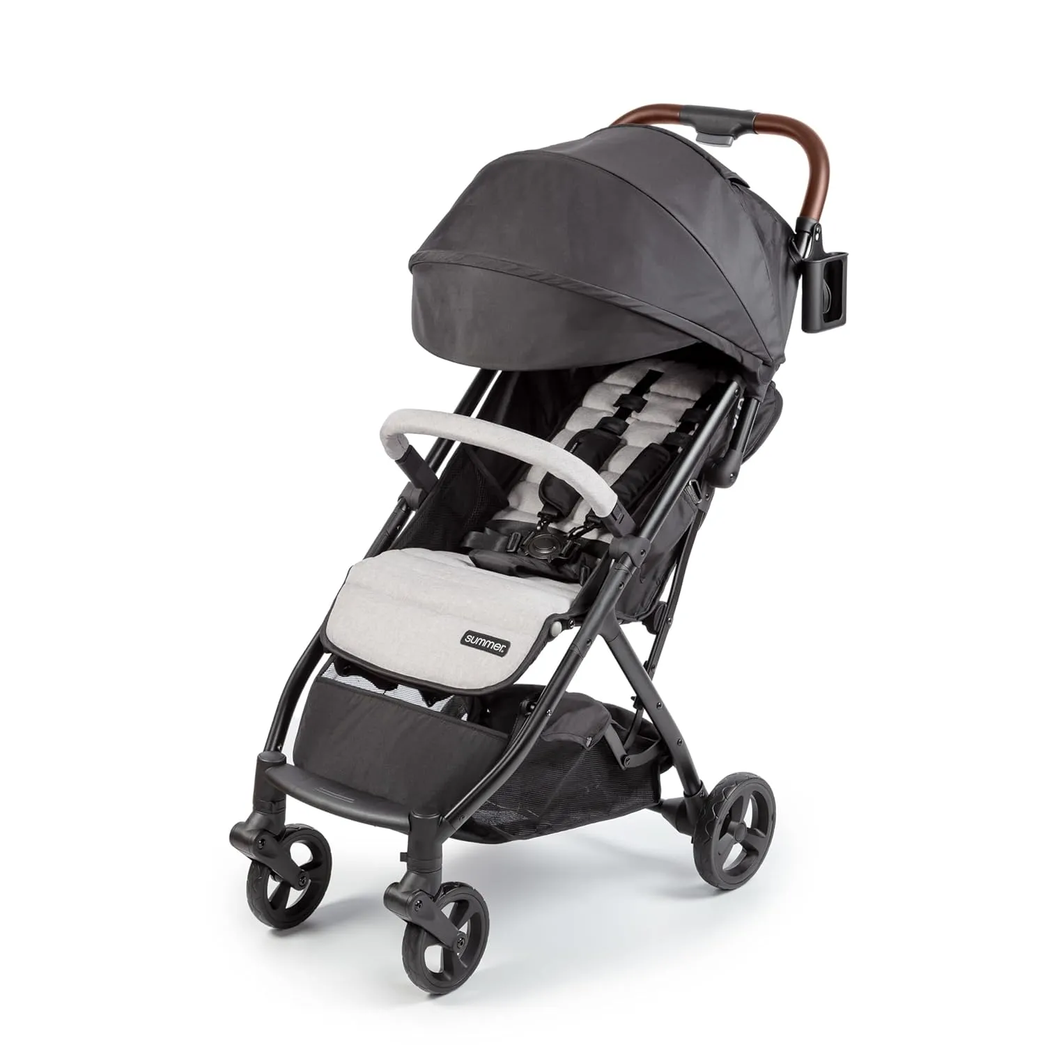 Summer Infant Ingenuity 3Dquickclose CS  Compact Fold Stroller  Lightweight Stroller with Oversized Canopy, Extra-Large Storage and Compact Fold, Gray