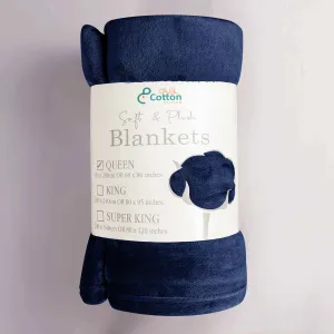 Supersoft 310 gsm Snuggly AC Fleece Blanket Navy