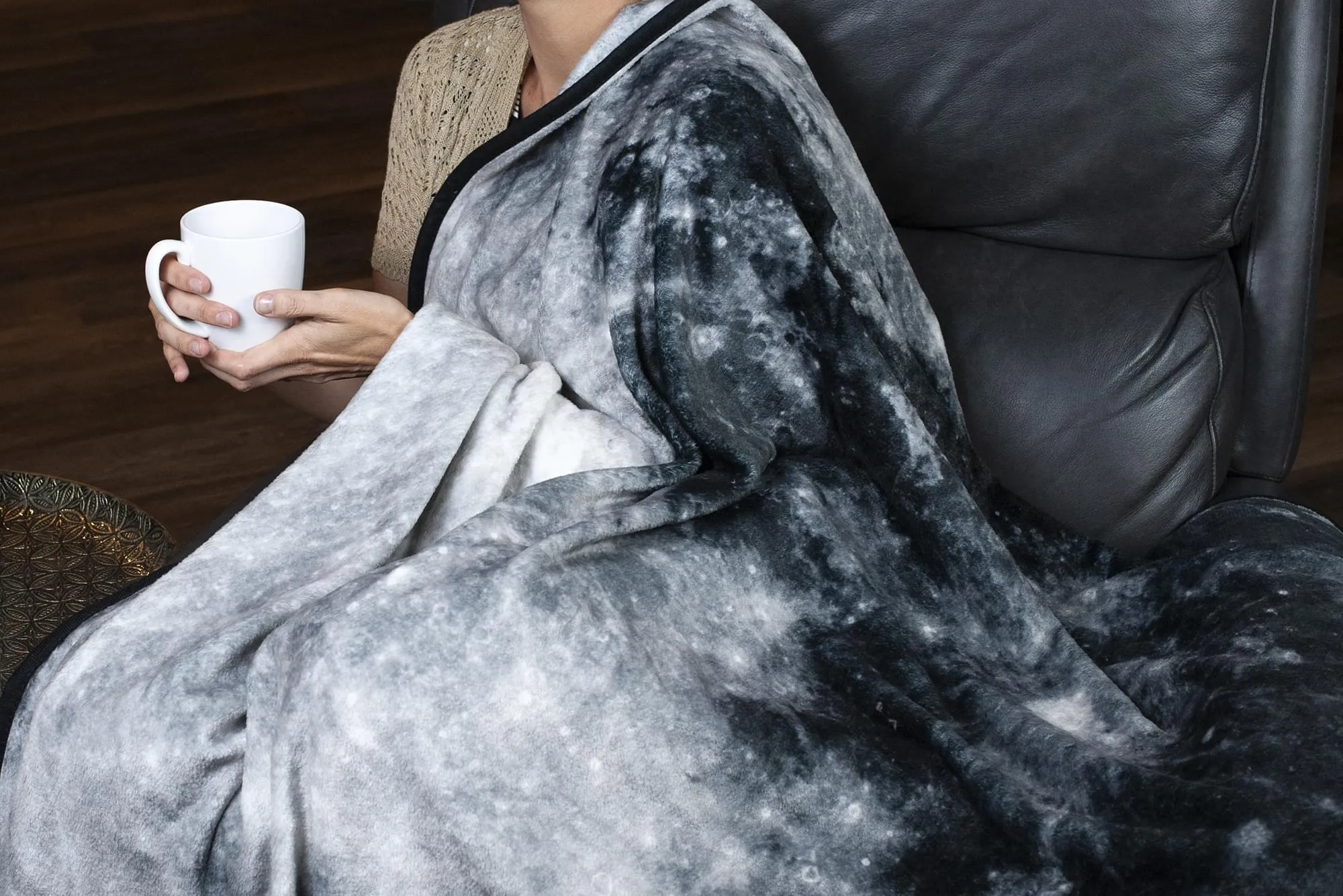 The Moon Fleece Throw Blanket | Large Soft Throw Blanket | 60-Inch Diameter