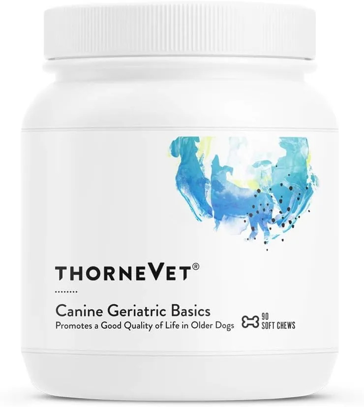 ThorneVET Canine Geriatric Basics  Senior Dog Multi-Vitamin/Mineral Formula Supports Healthy Cognition, Joints, and Eyes, 90 Soft Chews