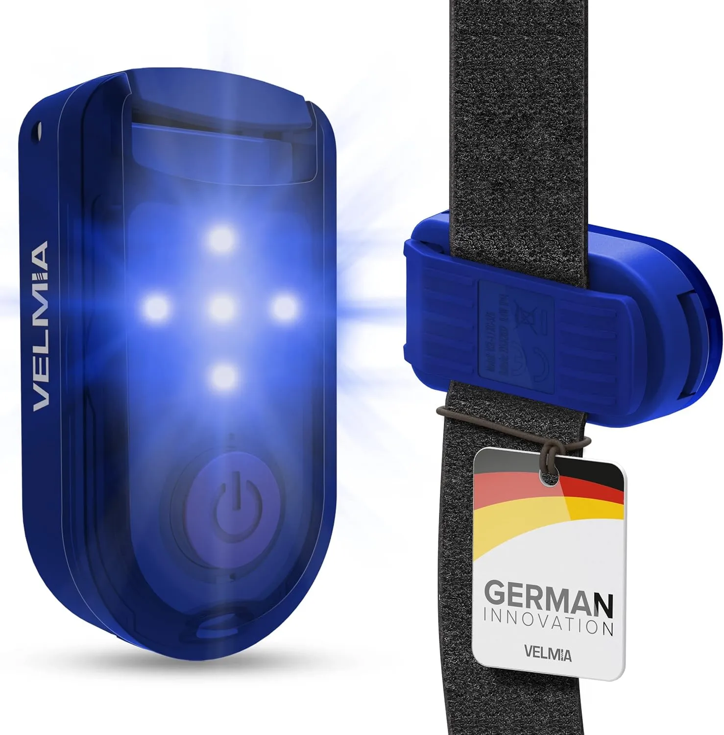 VELMIA Running Light for Runners (2 Pack) for Maximum Safety Through Visibility I Clip On Strobe & Reflective Gear - Dogs, Walking, Bike Taillight, Stroller
