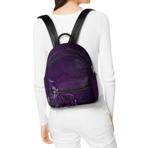 Vintage Gothic Purple Rose Casual Backpack