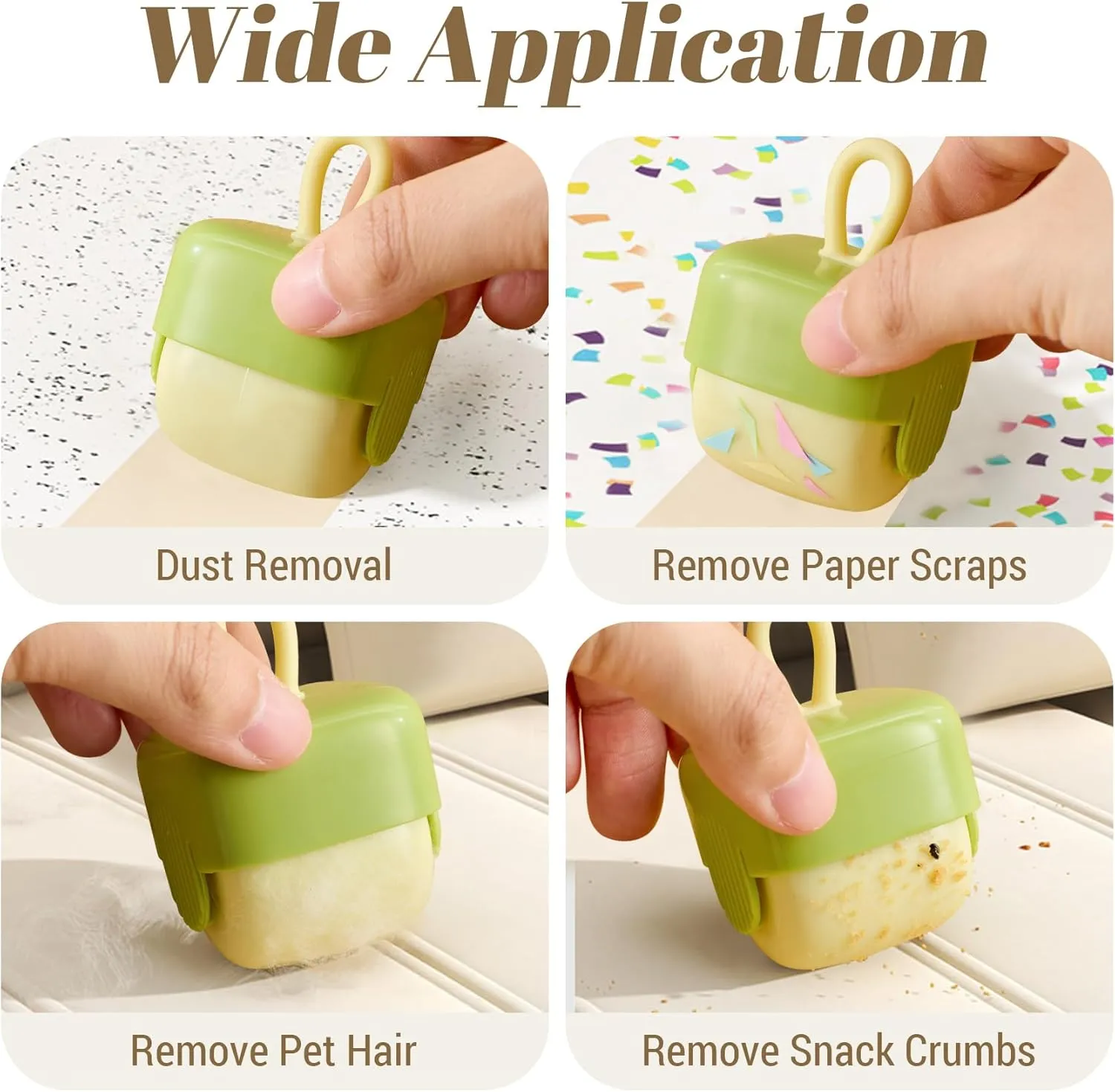 Washable Reusable Lint Roller,Mini Lint Rollers,Portable Pet Hair Remover for Clothes, Furniture & Car Seats (1, Green)