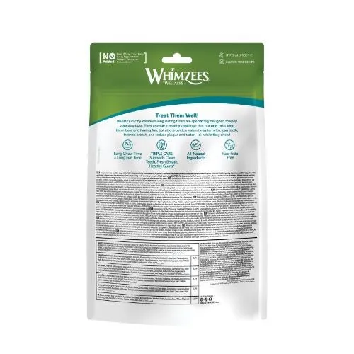 Whimzees Rice Bone 114mm Dental Dog Chew Treat Pack 9 Pack