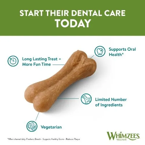 Whimzees Rice Bone 114mm Dental Dog Chew Treat Pack 9 Pack