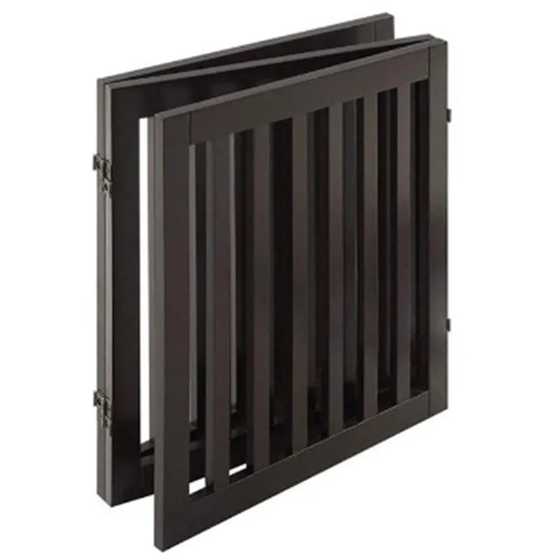 Wooden Pet Safety Gate Barrier Portable Door 3 Panel Grey