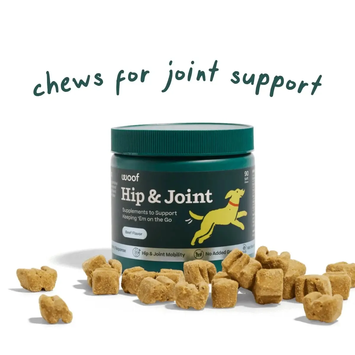 Woof Hip & Joint Beef Flavored Chew Hip & Joint Supplement for Dogs