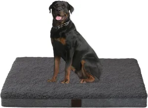 XLarge Dog Beds, Orthopedic Dog Beds for Large Dogs with Removable Washable Cover, XL Dog Beds Large Sized Dog, Egg Crate Foam Pet Bed Mat, Dark Grey, 44x32x3in, Suitable for Dogs Up to 100lbs